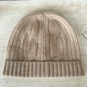 J Crew Women’s Camel Cashmere Cap Beanie NWOT